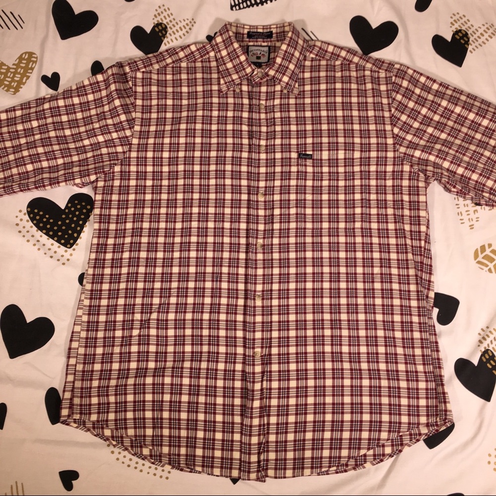 Facconable Mens Red Button Down Dress Shirt